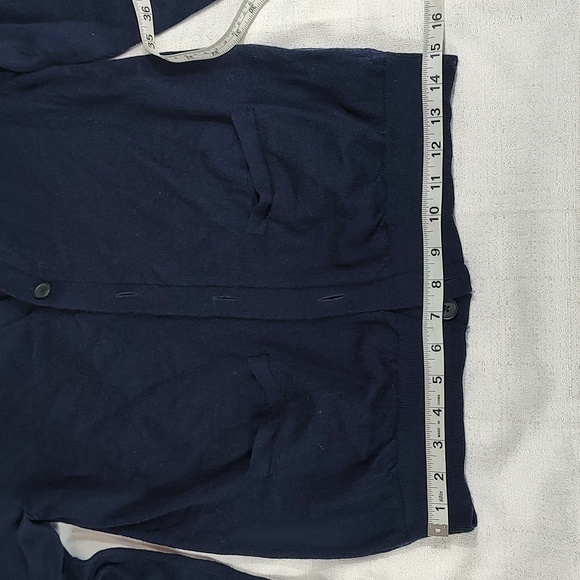 Goodthreads Navy Blue Button Up Cardigan Kimono 100% Merino Wool Size Small - Picture 5 of 7